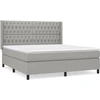 Image de vidaXL Lit boxspring avec matelas gris clair 180x200 cm Tissu