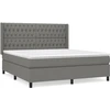 Image de vidaXL Lit boxspring avec matelas gris foncé 180x200 cm Tissu