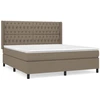 Image de vidaXL Lit boxspring avec matelas Taupe 180x200 cm Tissu