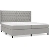 Image de vidaXL Lit boxspring avec matelas gris clair 200x200 cm Tissu