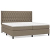 Image de vidaXL Lit boxspring avec matelas Taupe 200x200 cm Tissu