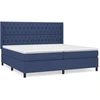 Image de vidaXL Lit boxspring avec matelas bleu 200x200 cm Tissu
