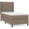 Image de vidaXL Lit boxspring avec matelas Taupe 90x190 cm Tissu