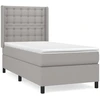 Image de vidaXL Lit boxspring avec matelas gris clair 90x200 cm Tissu