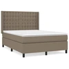 Image de vidaXL Lit boxspring avec matelas Taupe 140x190 cm Tissu