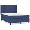 Image de vidaXL Lit boxspring avec matelas bleu 140x190 cm Tissu