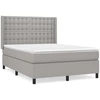 Image de vidaXL Lit boxspring avec matelas gris clair 140x200 cm Tissu