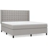 Image de vidaXL Lit boxspring avec matelas gris clair 160x200 cm Tissu