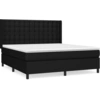Image de vidaXL Lit boxspring avec matelas noir 160x200 cm Tissu