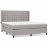 Image de vidaXL Lit boxspring avec matelas gris clair 180x200 cm Tissu