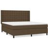 Image de vidaXL Lit boxspring avec matelas brun foncé 180x200 cm Tissu