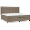 Image de vidaXL Lit boxspring avec matelas Taupe 200x200 cm Tissu
