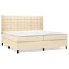 Image de vidaXL Lit boxspring avec matelas Crème 200x200 cm Tissu