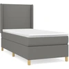 Image de vidaXL Lit boxspring avec matelas gris foncé 80x200 cm Tissu