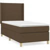 Image de vidaXL Lit boxspring avec matelas brun foncé 80x200 cm Tissu
