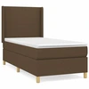Image de vidaXL Lit boxspring avec matelas brun foncé 90x190 cm Tissu