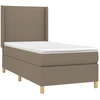 Image de vidaXL Lit boxspring avec matelas Taupe 90x190 cm Tissu