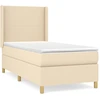 Image de vidaXL Lit boxspring avec matelas Crème 90x190 cm Tissu