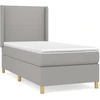 Image de vidaXL Lit boxspring avec matelas gris clair 100x200 cm Tissu