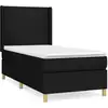 Image de vidaXL Lit boxspring avec matelas noir 100x200 cm tissu