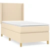Image de vidaXL Lit boxspring avec matelas Crème 100x200 cm Tissu