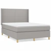 Image de vidaXL Lit boxspring avec matelas gris clair 140x190 cm Tissu