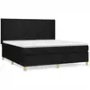 Image de vidaXL Lit boxspring avec matelas noir 160x200 cm Tissu