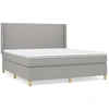 Image de vidaXL Lit boxspring avec matelas gris clair 180x200 cm Tissu