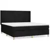 Image de vidaXL Lit boxspring avec matelas noir 180x200 cm Tissu