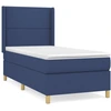 Image de vidaXL Lit boxspring avec matelas bleu 90x200 cm Tissu