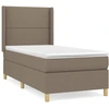 Image de vidaXL Lit boxspring avec matelas Taupe 100x200 cm Tissu