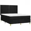 Image de vidaXL Lit boxspring avec matelas noir 140x190 cm Tissu