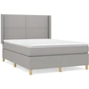 Image de vidaXL Lit boxspring avec matelas gris clair 140x200 cm Tissu