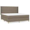 Image de vidaXL Lit boxspring avec matelas Taupe 180x200 cm Tissu