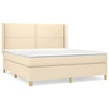 Image de vidaXL Lit boxspring avec matelas Crème 180x200 cm Tissu