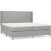 Image de vidaXL Lit boxspring avec matelas gris clair 200x200 cm Tissu