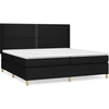 Image de vidaXL Lit boxspring avec matelas noir 200x200 cm tissu