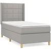 Image de vidaXL Lit boxspring avec matelas gris clair 80x200 cm Tissu