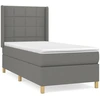 Image de vidaXL Lit boxspring avec matelas gris foncé 90x190 cm Tissu