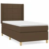Image de vidaXL Lit boxspring avec matelas brun foncé 90x190 cm Tissu