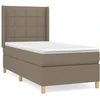 Image de vidaXL Lit boxspring avec matelas Taupe 90x190 cm Tissu