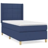 Image de vidaXL Lit boxspring avec matelas bleu 90x190 cm Tissu
