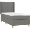 Image de vidaXL Lit boxspring avec matelas gris foncé 90x200 cm Tissu