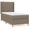 Image de vidaXL Lit boxspring avec matelas Taupe 90x200 cm Tissu