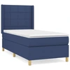 Image de vidaXL Lit boxspring avec matelas bleu 90x200 cm Tissu