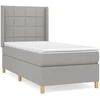 Image de vidaXL Lit boxspring avec matelas gris clair 100x200 cm Tissu
