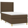 Image de vidaXL Lit boxspring avec matelas brun foncé 100x200 cm Tissu