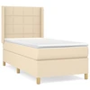 Image de vidaXL Lit boxspring avec matelas Crème 100x200 cm Tissu