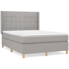 Image de vidaXL Lit boxspring avec matelas gris clair 140x200 cm Tissu