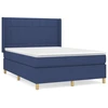 Image de vidaXL Lit boxspring avec matelas bleu 140x200 cm Tissu